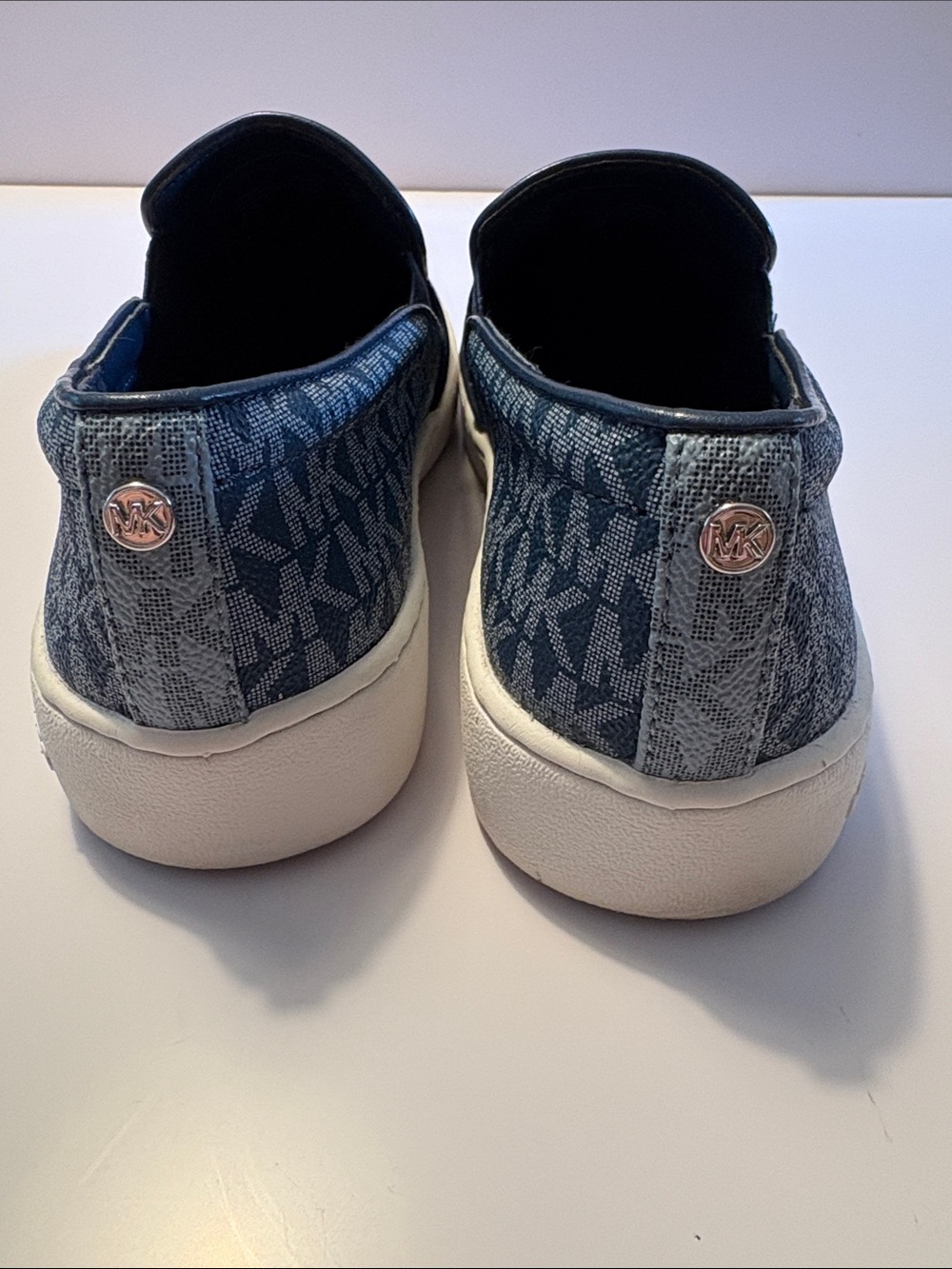 Michael Michael Kors womens Blue MK Monogram Slip-On Sneakers size 6.5 - Picture 8 of 9